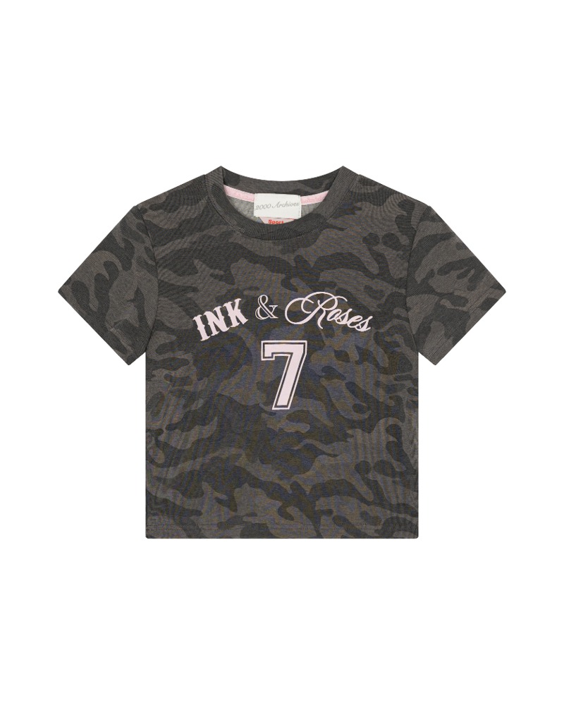 Ink &amp; Roses T (Grey-camo)